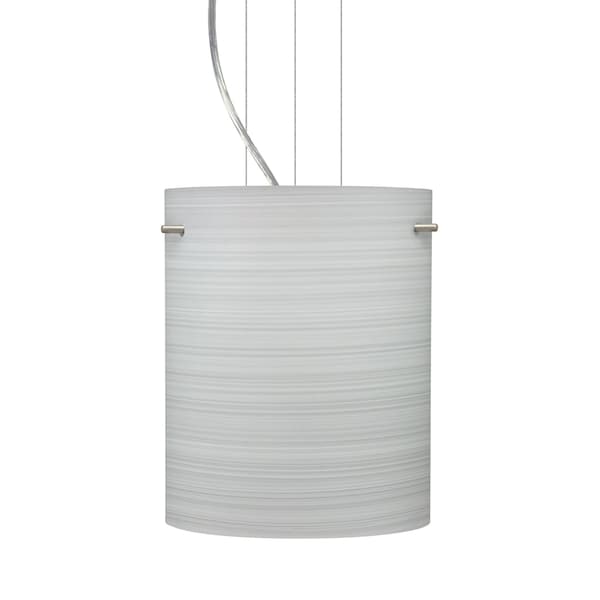 Besa Lighting Tamburo 8 Cable Pendant, Chalk, Satin Nickel Finish, 1x11W LED 1KG-4006KR-LED-SN - main